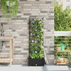 vidaXL Jardinière de Jardin avec Treillis Noire