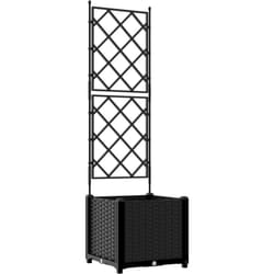 Vidaxl - Jardinière de jardin avec treillis noir 40x40x143 cm