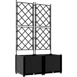 Vidaxl - Jardinière de jardin avec treillis 2 pcs Noire 80x40x143 cm