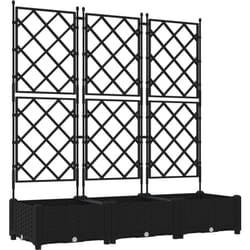 Vidaxl - Jardinière avec Treillis 3 pcs Noir 120x40x125.5 cm