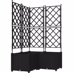 Cette jardinière noire avec treillis est un must pour tous les passionnés de jardinage intérieur et extérieur. Fabriquée à pa ...