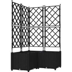 Vidaxl - Jardinière avec treillis 3 pcs Noir 80x80x143 cm