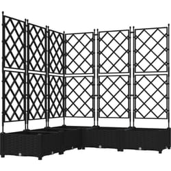 Jardinière avec Trellis 5 pcs Noir 120x120x125.5 cm vidaXL
