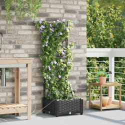 vidaXL Jardinières avec système d'irrigation en eau Noir