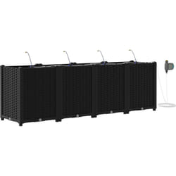 Vidaxl - Jardinières avec système d'irrigation par eau 4 pcs Noir