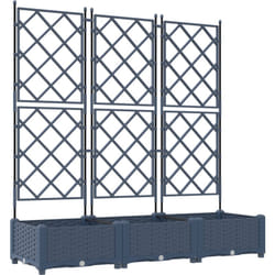 Vidaxl - Jardinière avec treillis 3 pcs Grise 120x40x125,5 cm