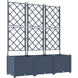 Vidaxl - Jardinier avec treillis 3 pcs Gris 120x40x143 cm