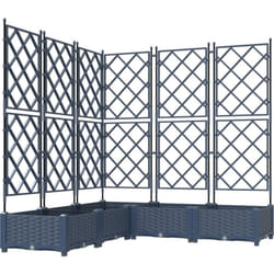 Vidaxl - Jardinière avec treillis 5 pcs Grise 120x120x125,5 cm