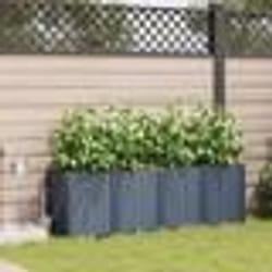 vidaXL Jardinières de jardin 1 pc Gris 160 x 40 x 52 cm Plastique