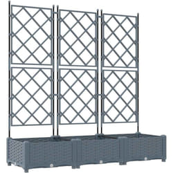 Vidaxl - Bac à fleurs avec Treillis 3 pcs Gris clair 120 x 40 x 125.5 cm