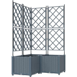 Jardinière avec treillis 3 pcs Gris clair 80x80x143 cm vidaXL