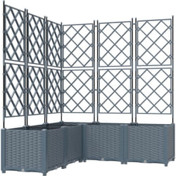 Vidaxl - Jardinier avec Treillis 5 pcs Gris Clair 120x120x143 cm