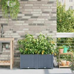 vidaXL Pots de jardin Gris clair 80 x 40 x 37.5 cm Acier