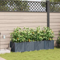 vidaXL Jardinières irriguées 4 pcs - Gris clair