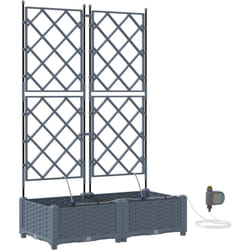 Vidaxl - Jardinières de jardin 1 pc Treillis Gris clair 80 x 40 x 126 cm