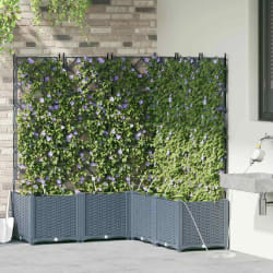 vidaXL Jardinières avec système d'irrigation 5 pièces - Gris clair
