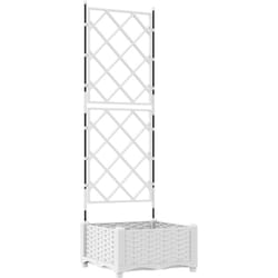 Vidaxl - Jardinière avec treillis blanche 40x40x125,5 cm