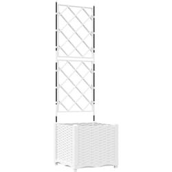 Vidaxl - Jardinière de jardin avec treille blanche 40x40x143 cm