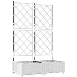 Vidaxl - Jardinière avec treillis 2 pcs Blanche 80x40x125.5 cm