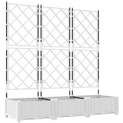 Vidaxl - Jardinière avec treillis 3 pcs Blanc 120x40x125.5 cm