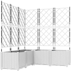 Vidaxl - jardinière avec treillis 5 pcs blanche 120x120x143 cm