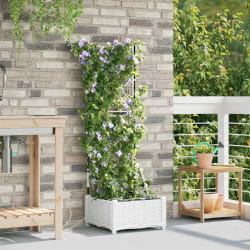 vidaXL Jardinières avec Système d'Irrigation - Blanc