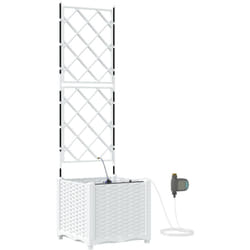 Vidaxl - Jardinières de jardin 1 pc Blanc 40 x 40 x 142 cm Plastique