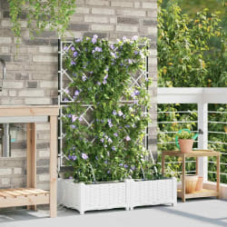 vidaXL Jardinières avec Système d'Irrigation 2 pcs - Blanc