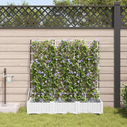 vidaXL Jardinières de jardin 1 pc Blanc 120 x 40 x 126 cm Plastique