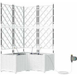Pots De Jardin Blanc 80 X 80 X 142 Cm Acier Vidaxl