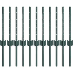 Poteaux de clôture 11 pcs U-Channel verts 80 cm en acier vidaXL