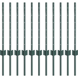 Poteaux de clôture 11 pcs U-Channel Vert 60 cm Acier Vidaxl