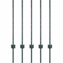 Ce set de clôture en métal U-Post vert est parfait pour créer une barrière extérieure solide ou un espace jardin. Son look mo ...