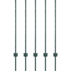 Poteaux de clôture 5 pcs U-Channel Vert 100 cm Acier vidaXL
