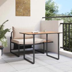 vidaXL Ensemble de salle à manger de jardin 2 pièces avec coussins taupe