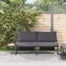 vidaXL Canapé de jardin 2 places avec coussins anthracite