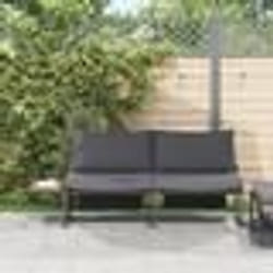 vidaXL Canapé de jardin 2 places avec coussins anthracite