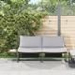 vidaXL Canapé de jardin 2 places avec coussins gris clair