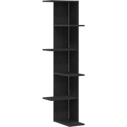 Vidaxl - tagère d'angle Chêne Noir 36,5x36,5x140 cm Bois d'ingénierie