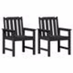 vidaXL Chaises de jardin 2 pcs Noir HDPE