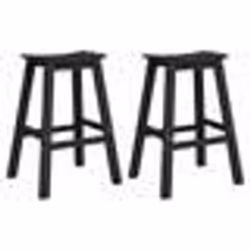 vidaXL Tabourets de bar 2 pcs noir HDPE