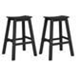 vidaXL Tabourets de bar 2 pcs noir HDPE