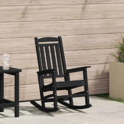 vidaXL Chaise Berçante de Jardin Noire 70x92x108 cm HDPE