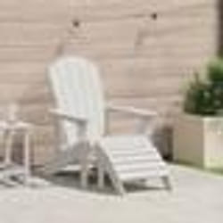 vidaXL Chaise Adirondack blanche avec repose-pieds