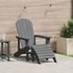 vidaXL Chaise Adirondack avec repose-pieds Gris clair HDPE