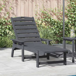 vidaXL Chaise Longue Gris Clair 53x162x98.5 cm HDPE