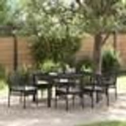 vidaXL Ensemble de salle à manger pour jardin 7 pcs Noir