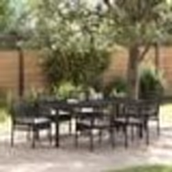 vidaXL Ensemble de salle à manger pour jardin 7 pcs Noir