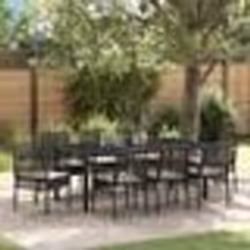 vidaXL Ensemble de salle à manger pour jardin 9 pcs Noir