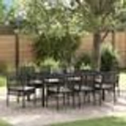 vidaXL Ensemble de salle à manger pour jardin 9 pcs Noir